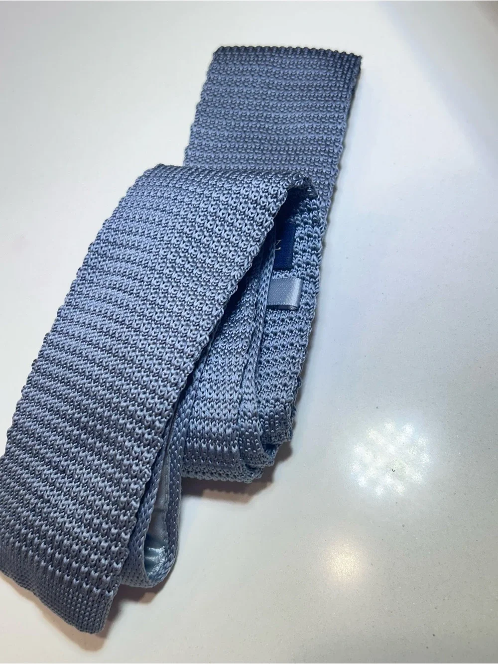 Light Gray Knit Men's Stretch Belt